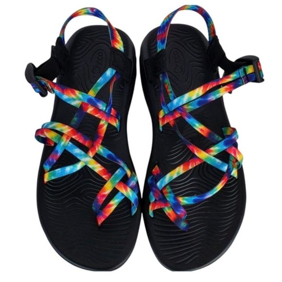 Chaco Shoes - Chaco Zvolv X2 Sandals Outdoor Strappy Toe Tie Dye Rainbow Womens 6 7 8